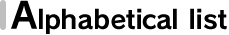 Alphabetical list